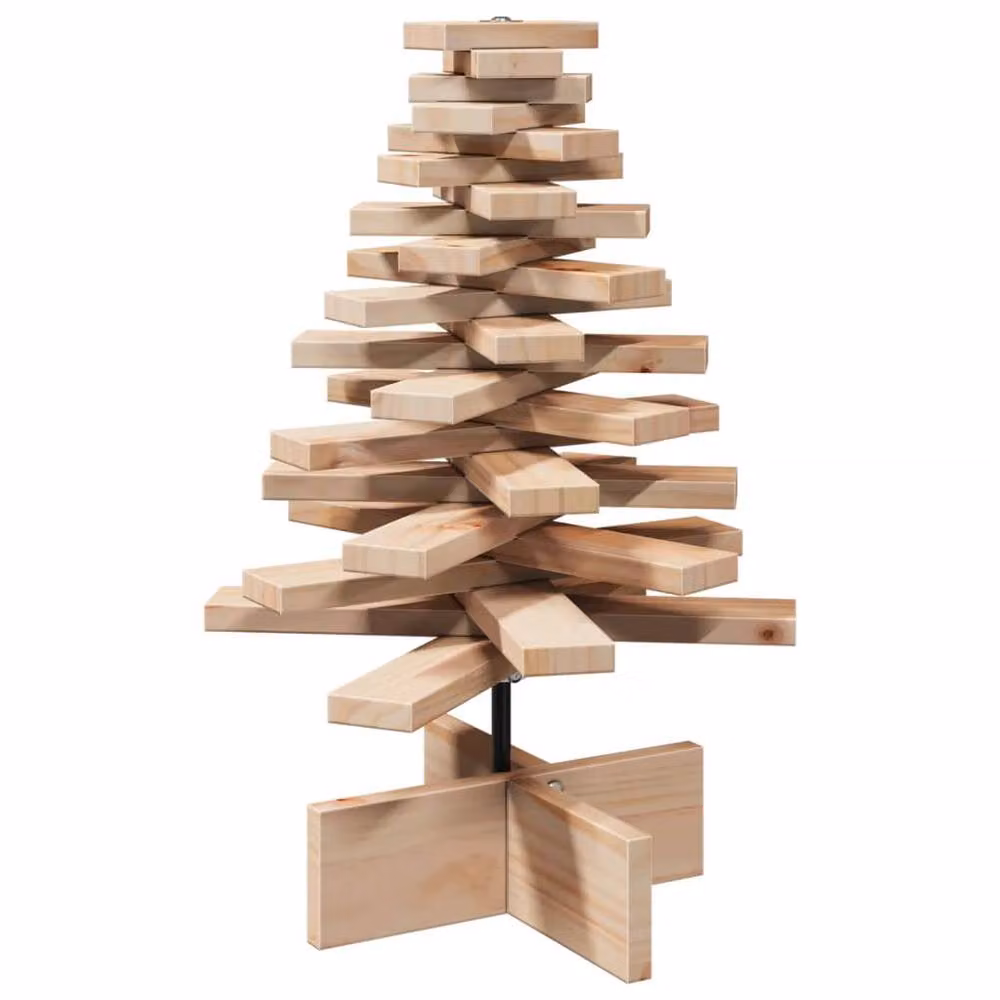 Berkfield Home Rustic Brown Solid Wood Pine Tabletop Christmas Tree, Height: 60 cm – 2