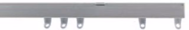 NewEdgeBlinds Silver Fineline Aluminium Straight Curtain Track, Silver, Width: 230 cm