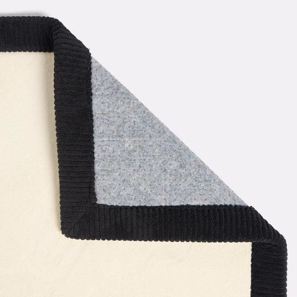 OHS Contrast Border Non Slip Tufted Hallway Runner Rug in Cream, W/D: 80 x 150 cm – 5