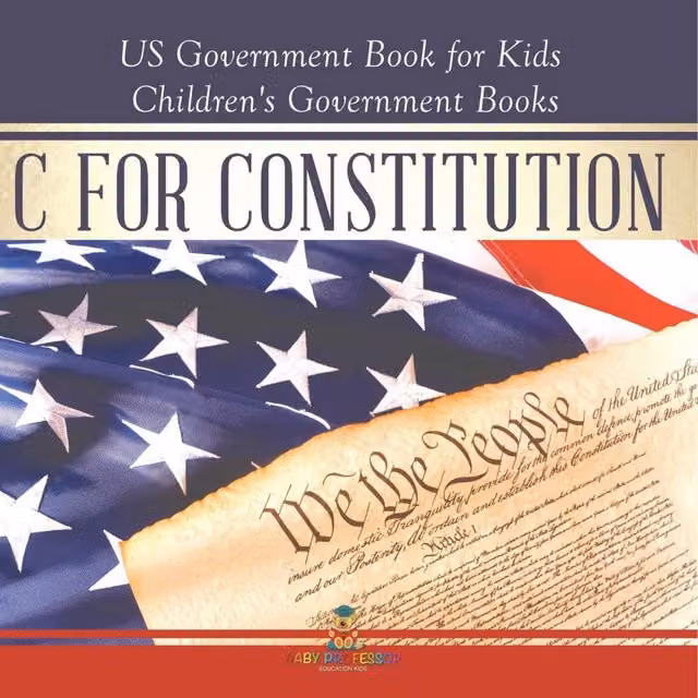 Baby Professor C is for Constitution US Government Book for Kids in White and Multicolour