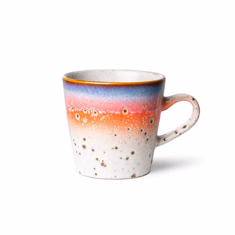 HKLIVING 70s Ceramics Americano Mug in Multicolour Asteroids Design