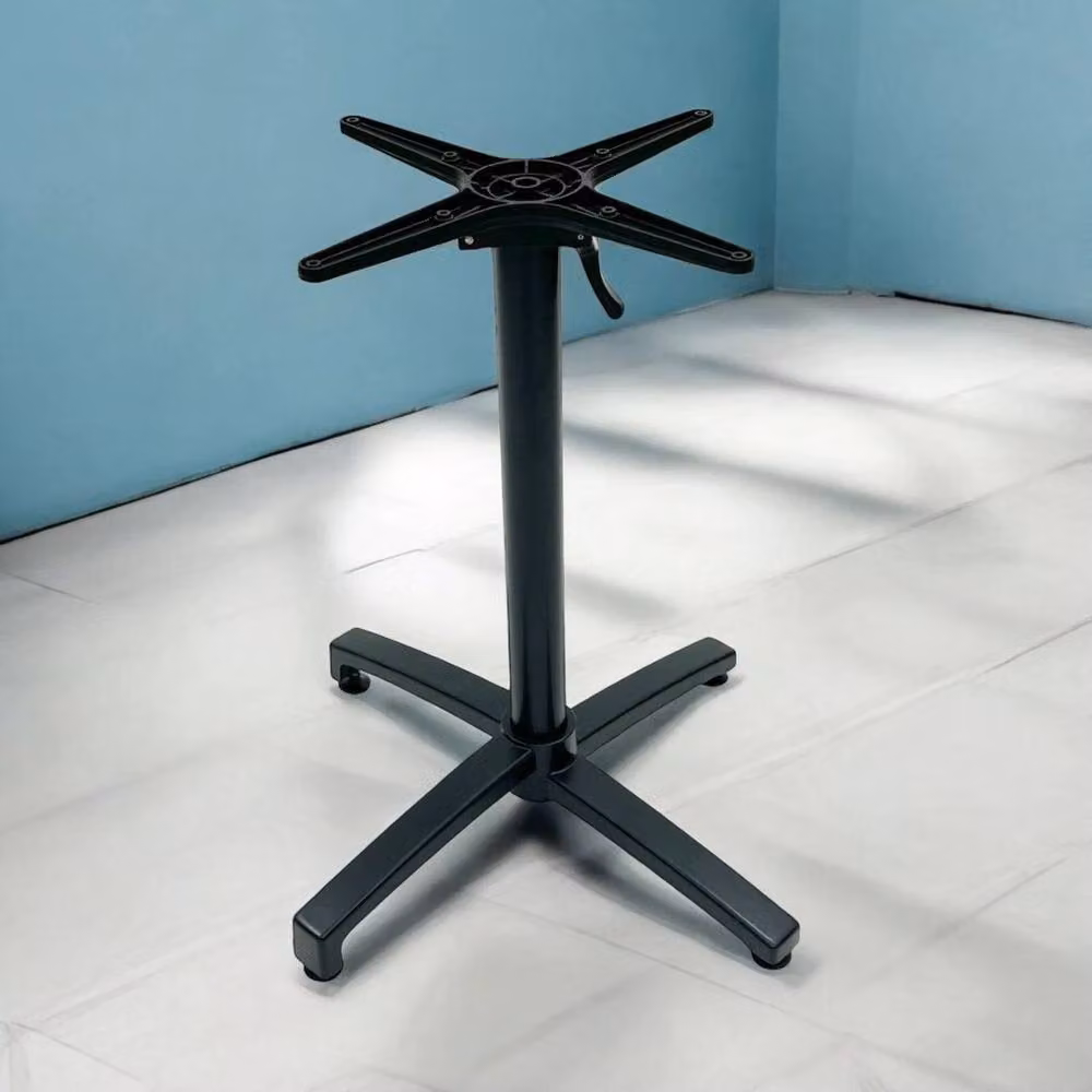 PAWNORA Black Matt Metal Height Adjustable Four Leg Bistro Cafe Table Base – 3