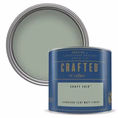 Crown Crafted Craft Fair Matt Emulsion Paint Tester Sample, Green, 125ml – 1