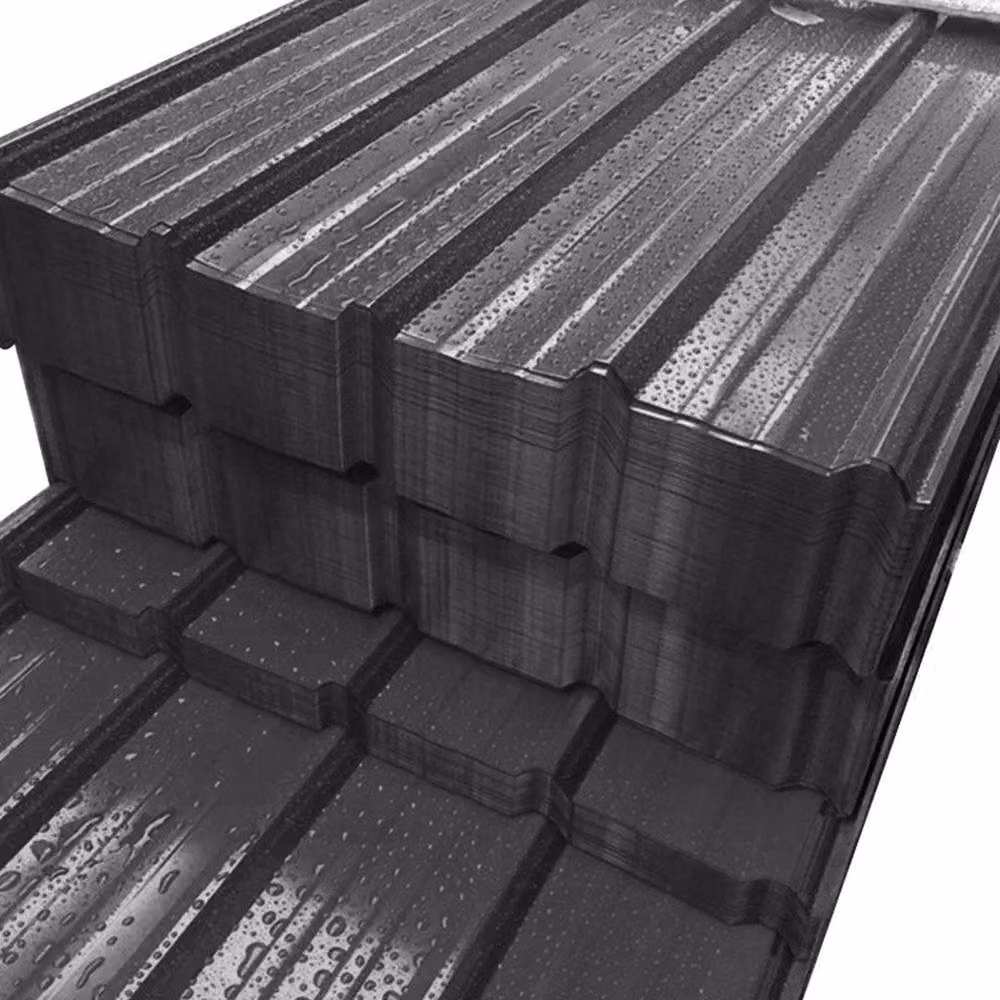 KORVIXA 12-Piece Black Corrugated Metal Roof Cladding, W: 100 cm, H: 200 cm – 3