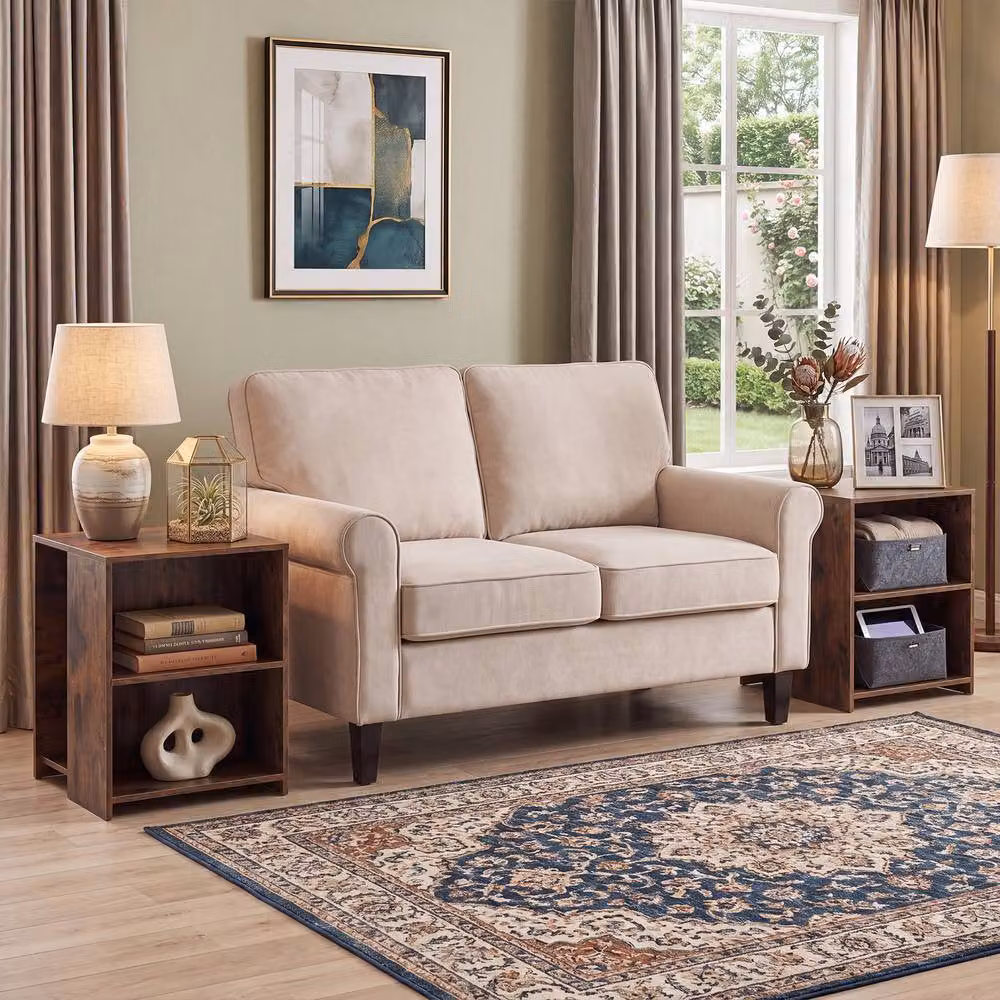 Gymax 3-Tier Square End Table with Open Storage Shelves in Brown – 5