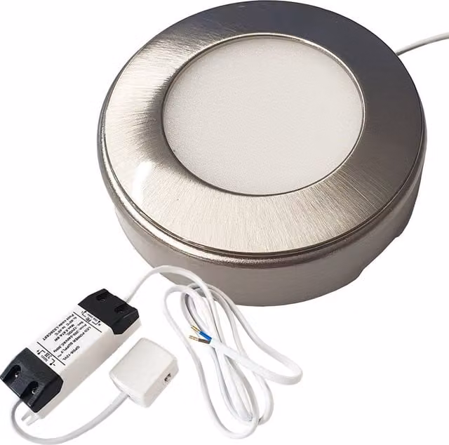 Loops Round LED Under Cabinet Kitchen Light and Driver Kit in Silver