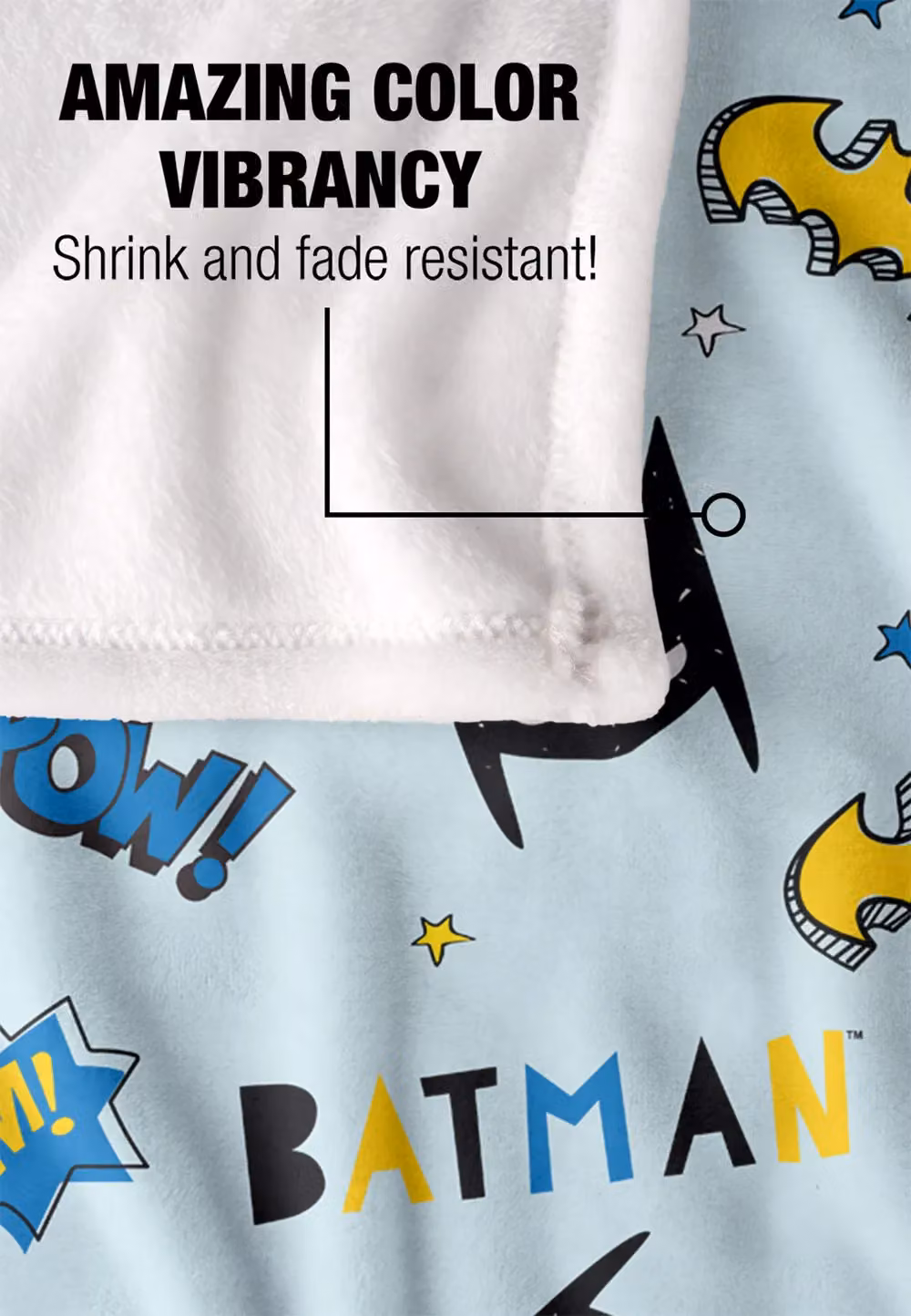 DC Comics Batman Sketch Icons Blanket in White, W x D: 152 x 127 cm – 3