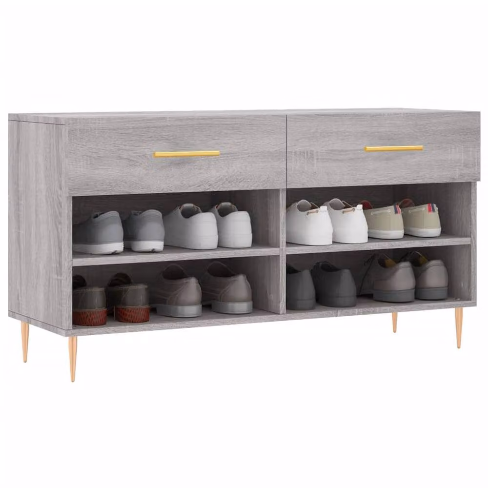 Berkfield Home Grey Sonoma Shoe Bench W/D/H: 102 x 35 x 55 cm – 3
