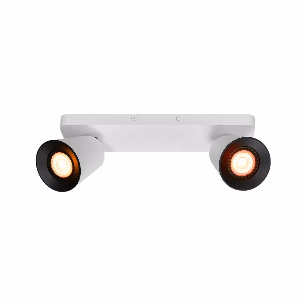 CGC Lighting Elli White Double Cylinder Surface Mounted Adjustable Ceiling Spotlight – 2