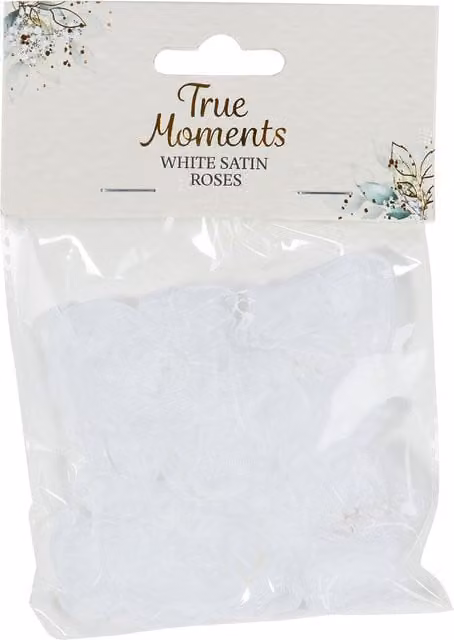 True Moments White Satin Bows and Roses for Weddings