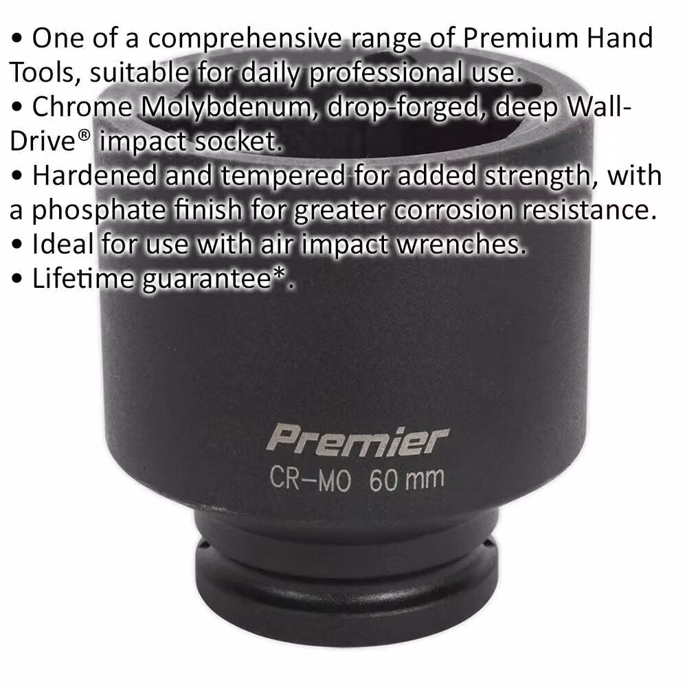 Loops 60mm Forged Deep Impact Socket 3/4 Inch Sq Drive Chromoly Wrench Socket Black – 2