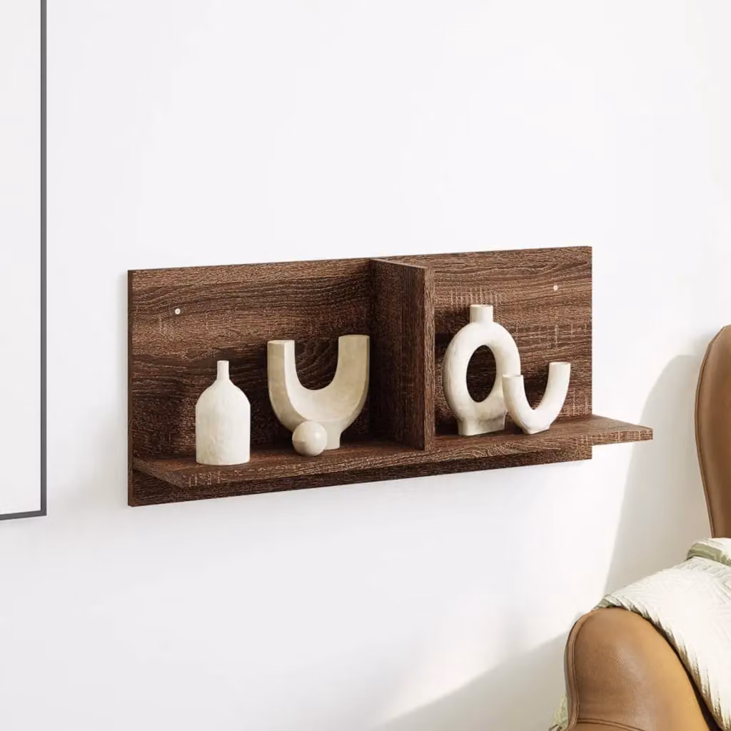 Berkfield Home Wall Mounted Cabinet in Brown Oak, W: 70 cm, D: 30 cm, H: 30 cm – 3