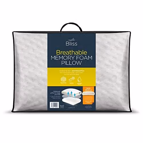 Snuggledown White Breathable Memory Foam Orthopedic Pillow for Side Sleepers, W/D/H: 64 x 38 cm