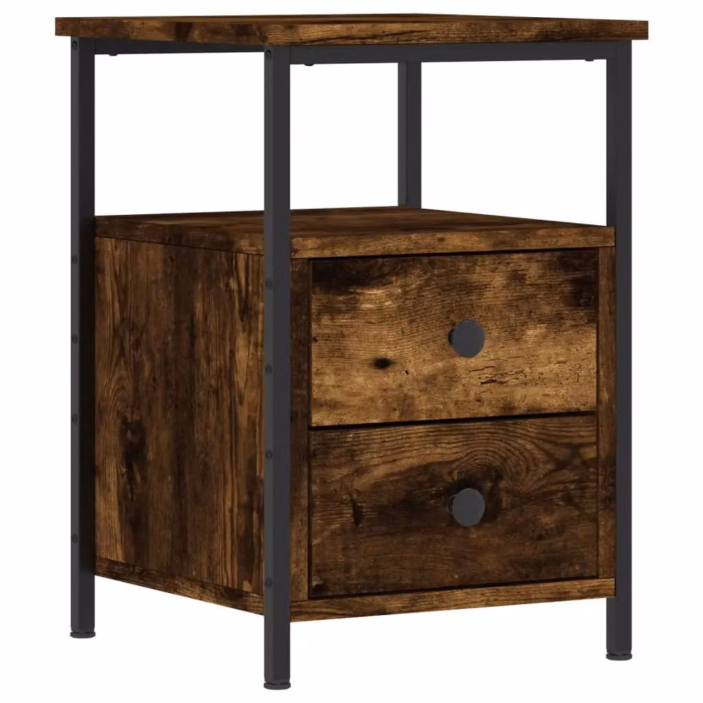 Berkfield Home Bedside Cabinet in Smoked Oak Brown, W/D/H: 34 x 35.5 x 50 cm – 2