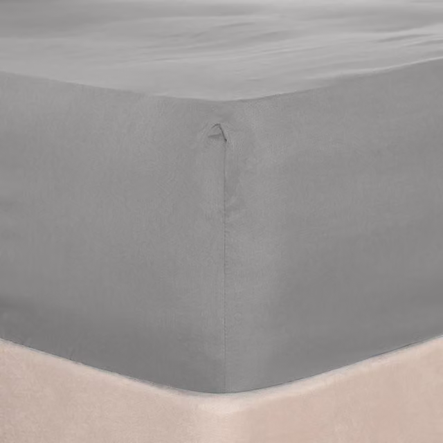 Brentfords Grey Microfibre Superking Deep Fitted Bed Sheet, 200 x 200 cm