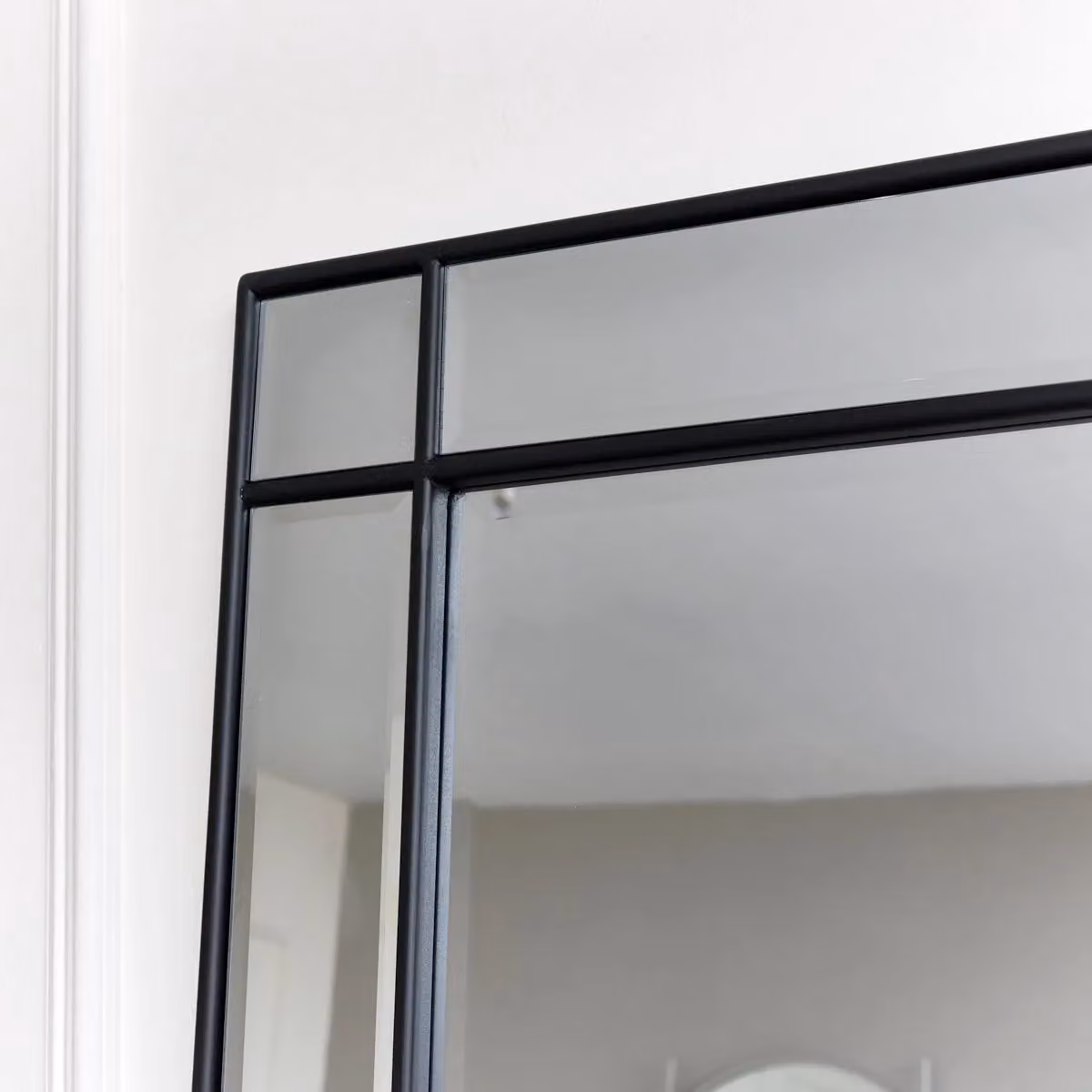 Melody Maison Large Black Framed Wall or Leaner Mirror with Bevelled Glass, W: 80 cm, H: 180 cm – 2