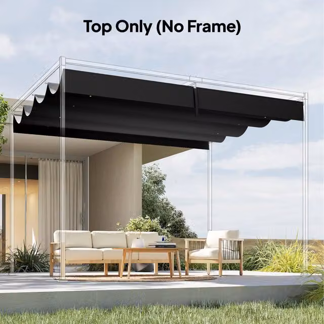 Outsunny Dark Grey Polyester Pergola Canopy for 4 x 3 m Pergola, 3.9 x 3.5 m
