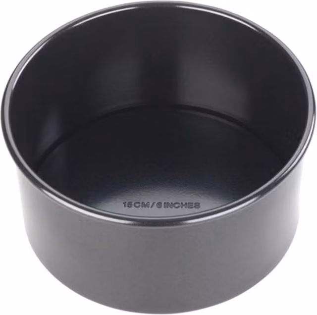 Tala Round Aluminium Cake Tin, Black, Depth: 15 cm