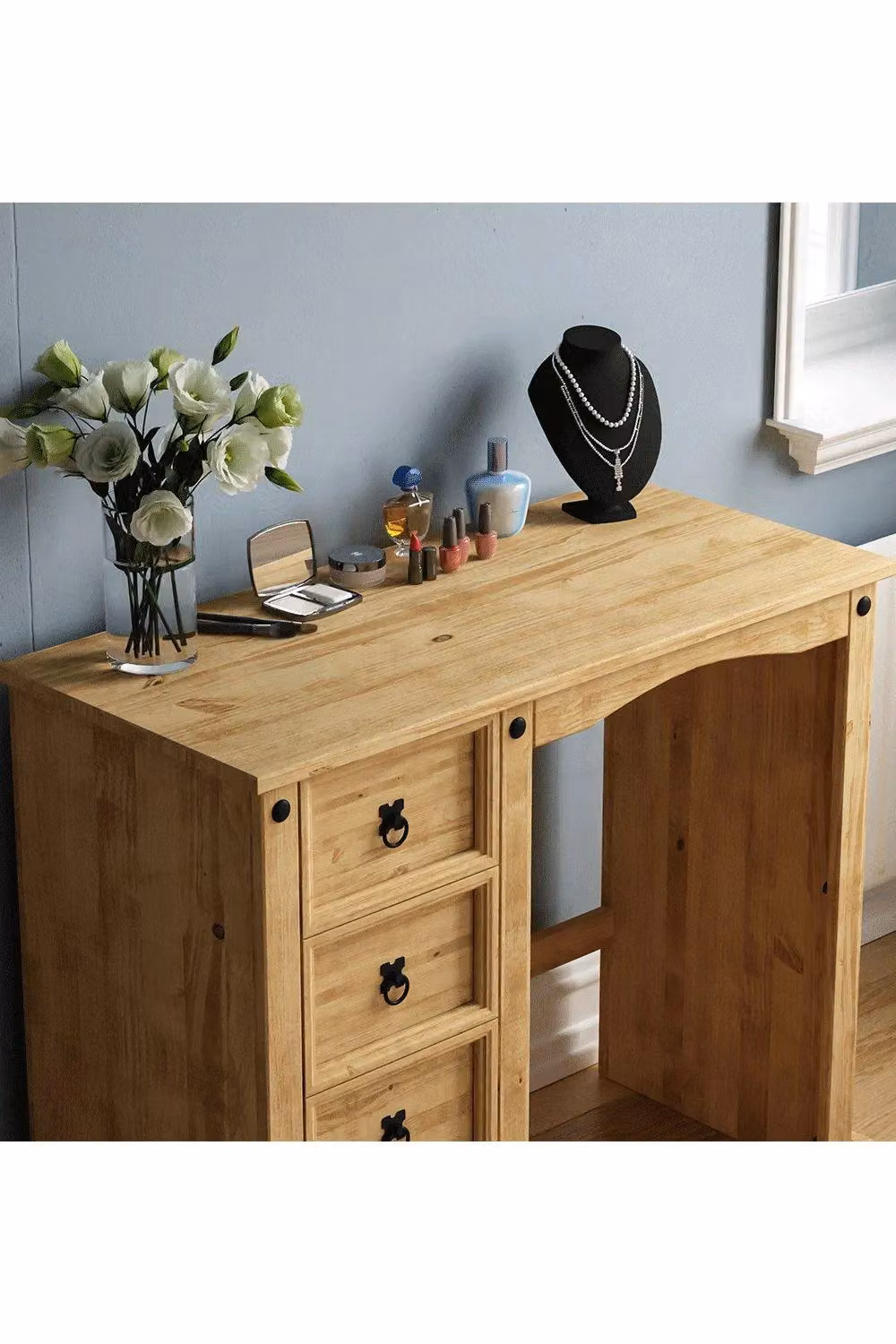 Vida Designs Corona Dressing Table in Brown MDF, W/D/H: 100 x 84 x 45 cm – 3