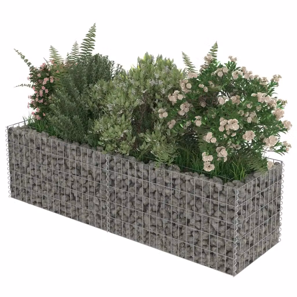 Berkfield Home Silver Galvanised Steel Gabion Raised Bed, W/D/H: 180 x 50 x 50 cm – 2