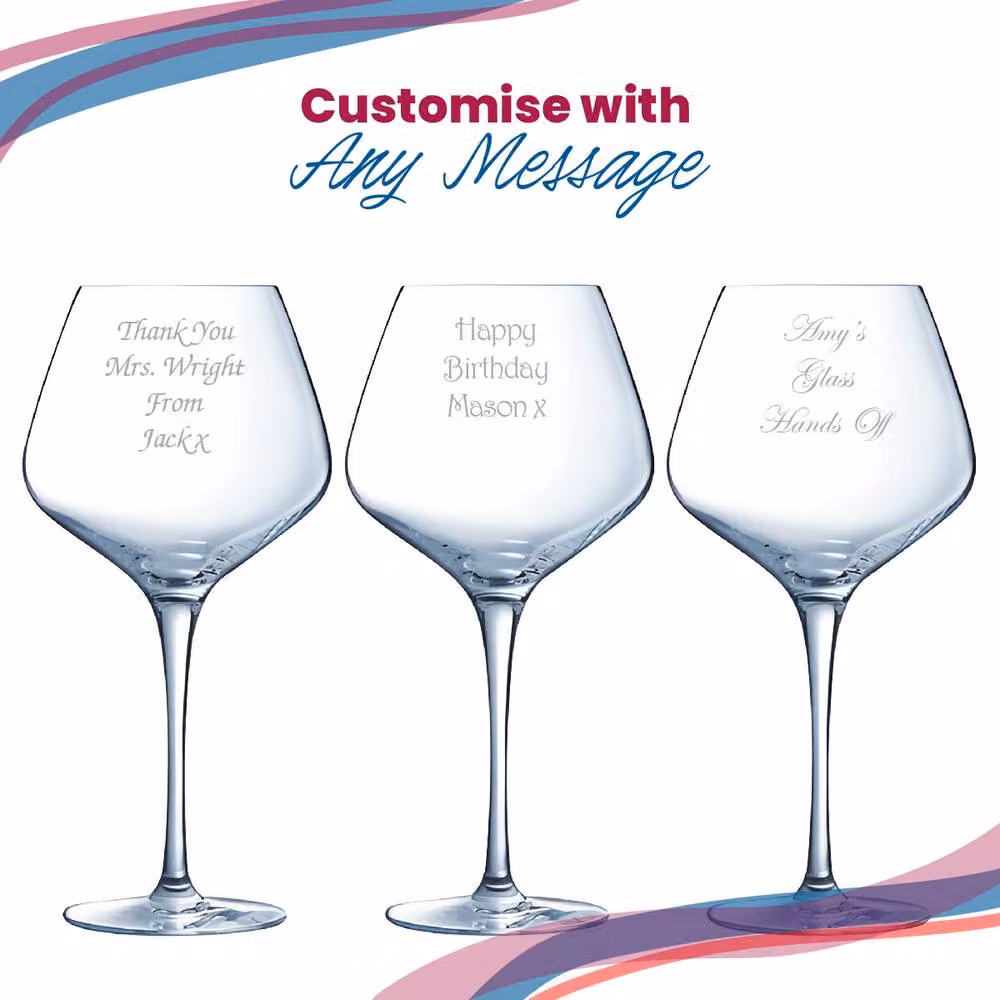 Uniqueful Personalised Engraved Crystal Gin Cocktail Glass, 600ml, Clear – 4