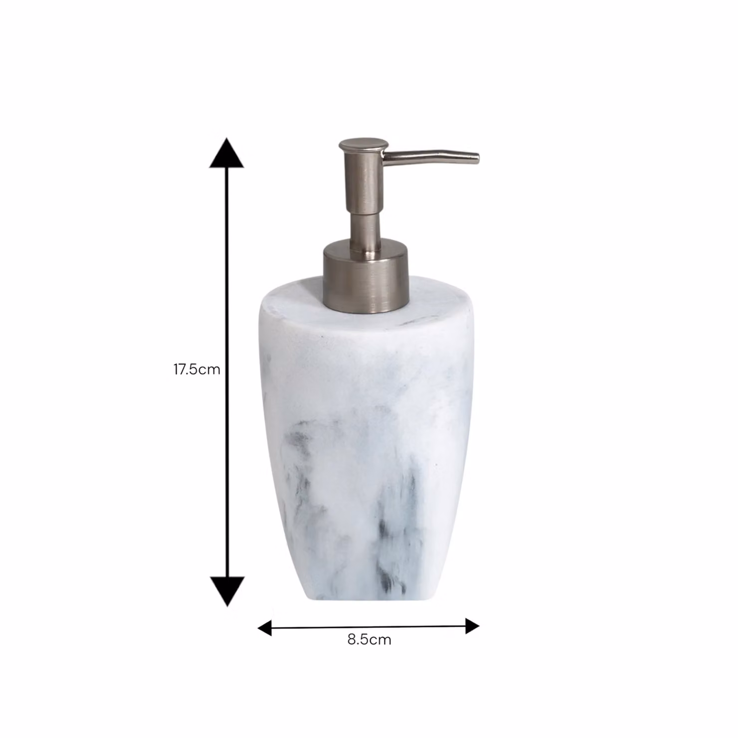 Showerdrape Octavia White and Grey Marble Effect Resin Liquid Soap Dispenser with Chrome Pump – 2
