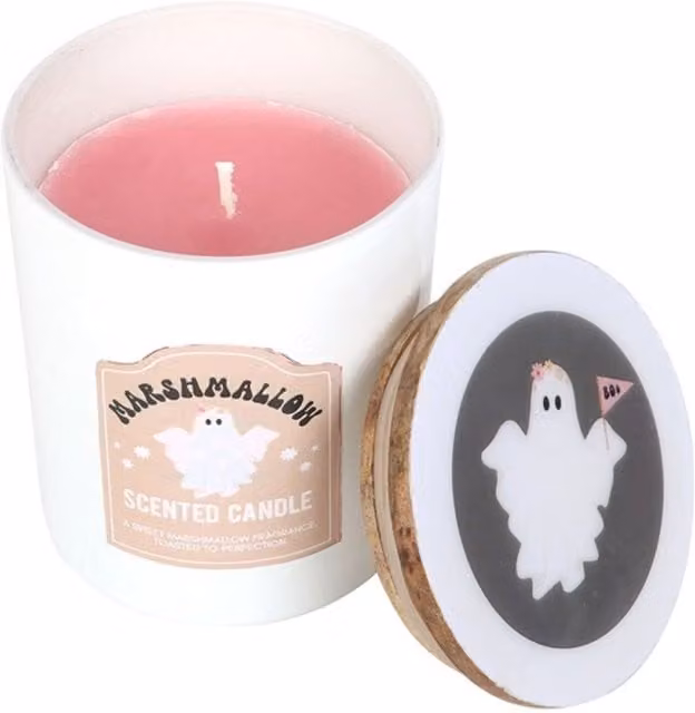 KDMK Ghost Toasted Marshmallow Scented Candle Cozy in White
