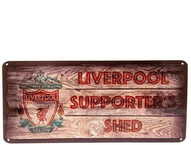 Liverpool FC Vintage Metal Supporters Shed Plaque, Brown, W: 40 cm, H: 18 cm – 1