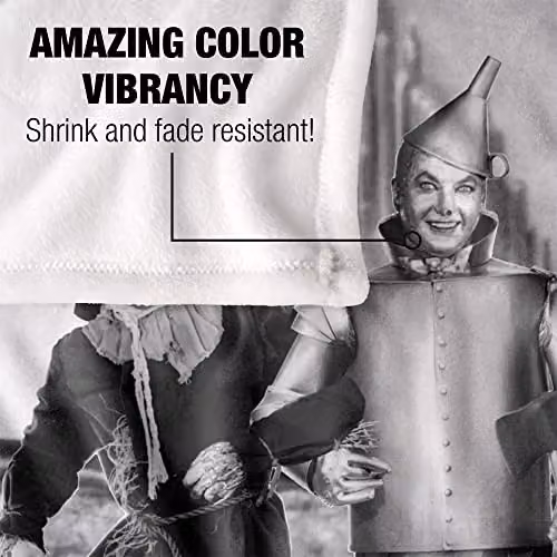 LOGOVISION The Wizard of Oz Officially Licensed Vintage Throw Blanket, White, W/D/H: 152 x 127 cm – 3