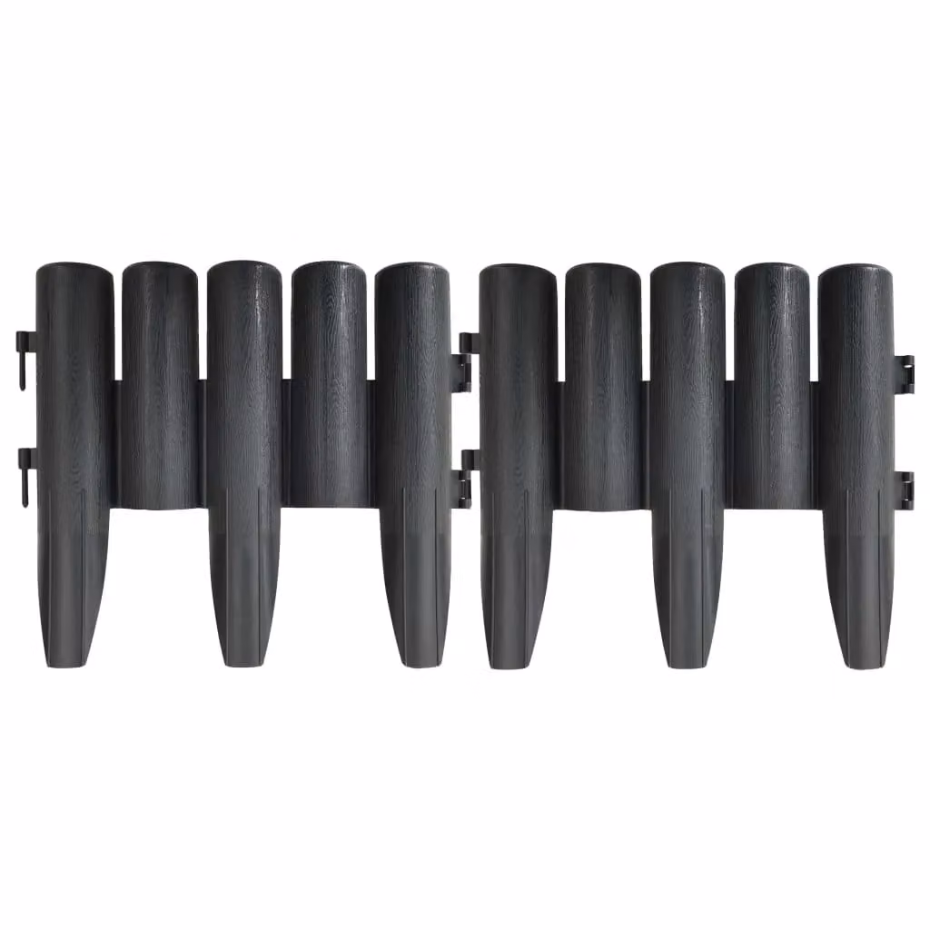 Berkfield Home Lawn Edgings, 36 Pieces, Anthracite, 10 m – 4