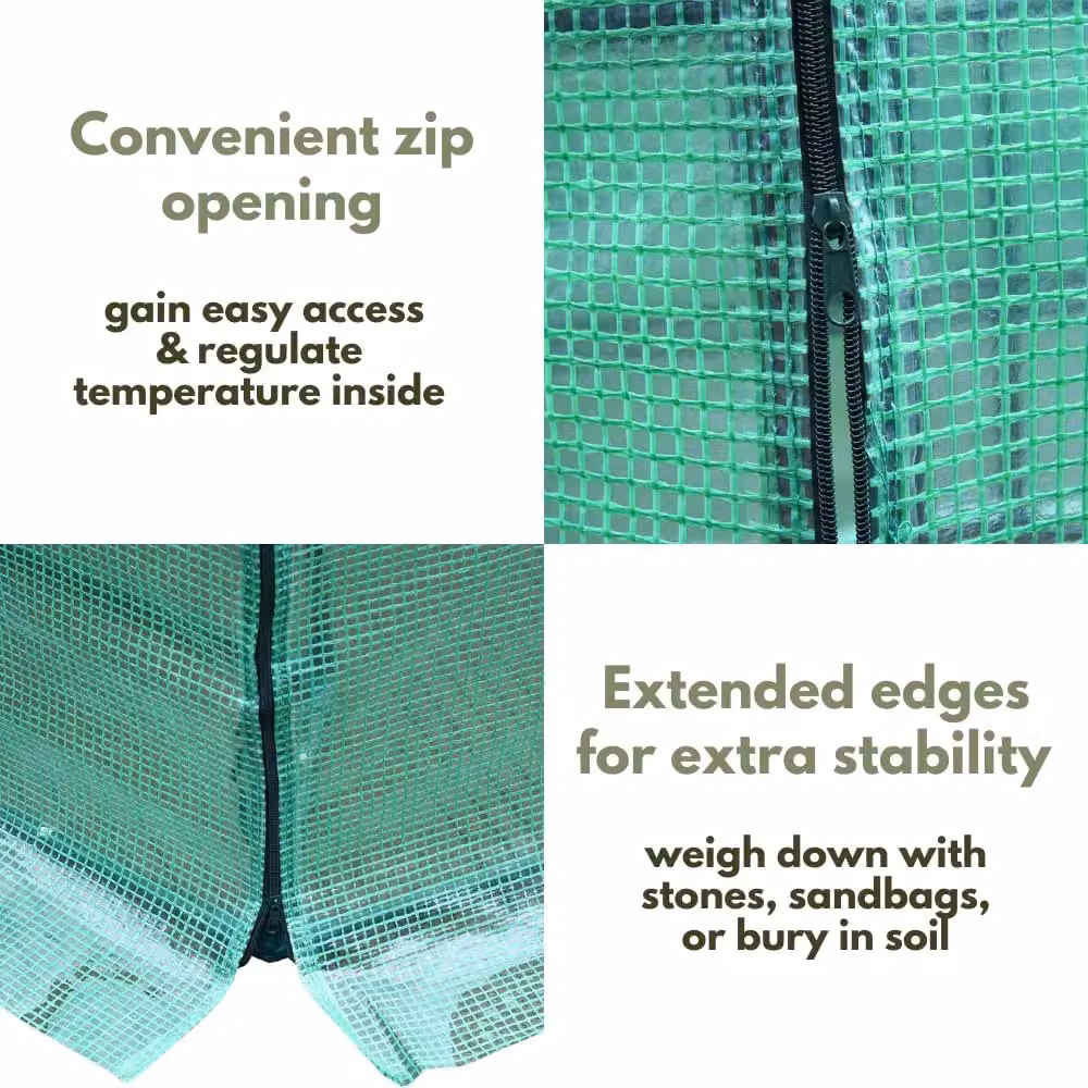 Marco Paul Heavy Duty Reinforced PE Greenhouse Cover Replacement in Green, W/D/H: 170 x 120 x 50 cm – 5