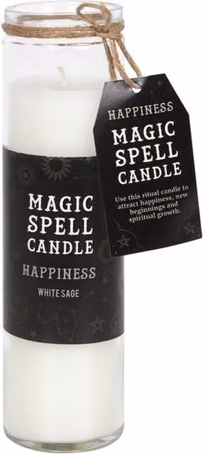 KDMK Happiness Spell Tube Candle with Floral Fragrance in a Black Glass Jar