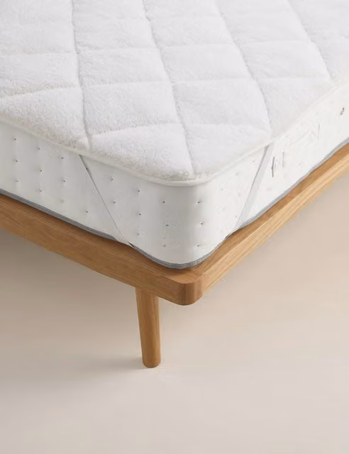 Sleep Solutions Teddy Fleece Mattress Topper in White