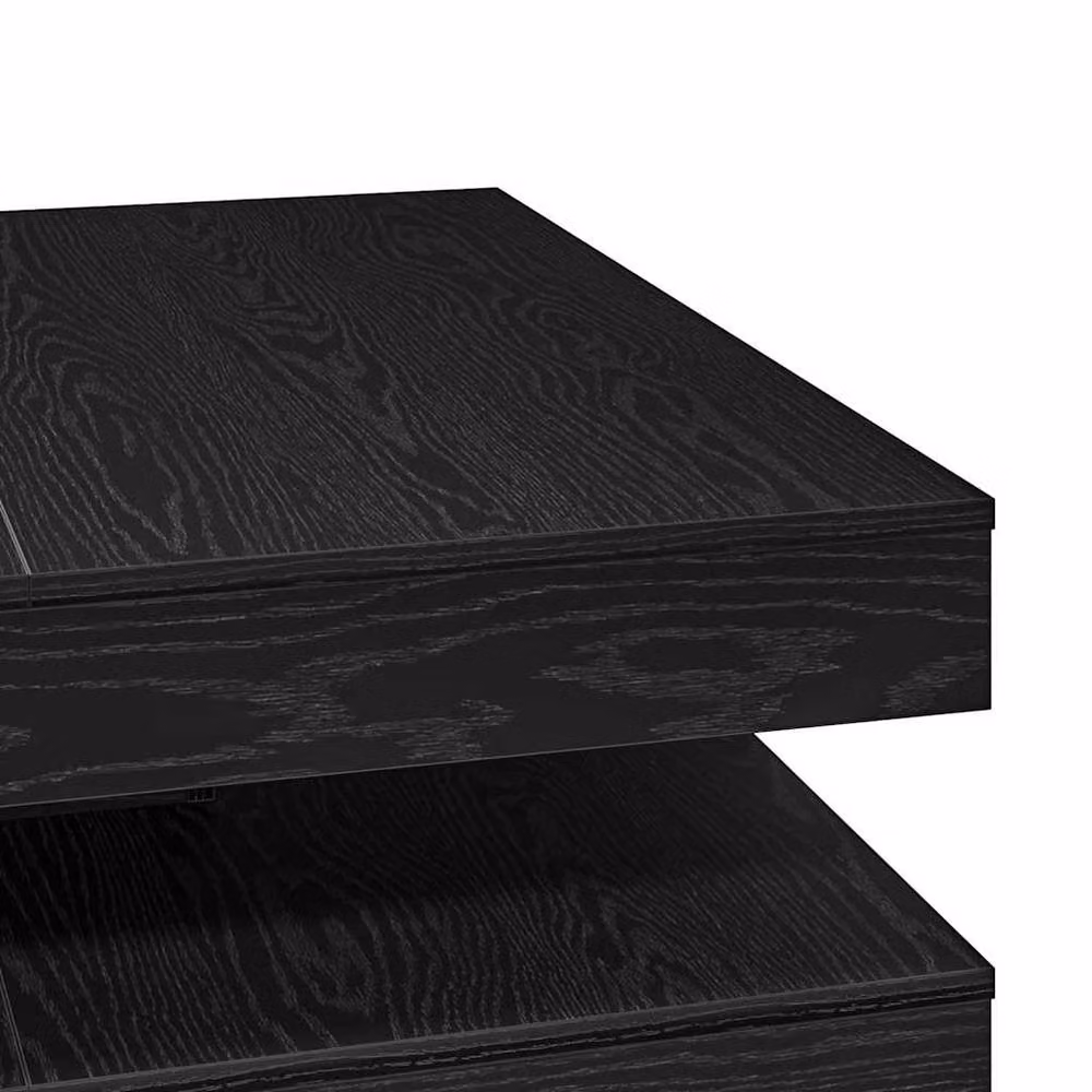 Berkfield Home Modern Rotating Coffee Table in Black Oak, W/D/H: 90 x 90 x 34.5 cm – 4