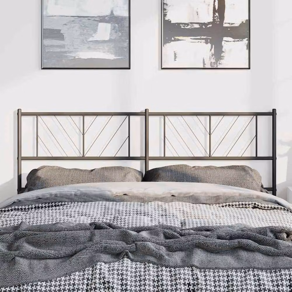 Berkfield Home Classic Metal Headboard in Black, Width: 150 cm – 2