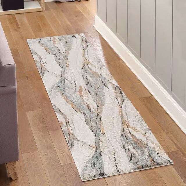 Desire Rugs Essence Organic Abstract Area Rug and Hallway Runner in Rustic Brown and Multicolour, 220 cm