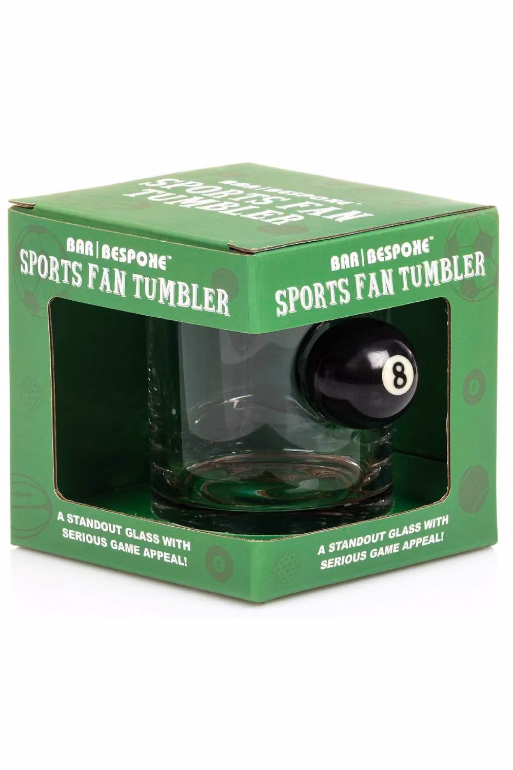 Bar Bespoke Set of 2 Sports Fan Pool Ball Glass Tumblers, 350ml, Clear – 3