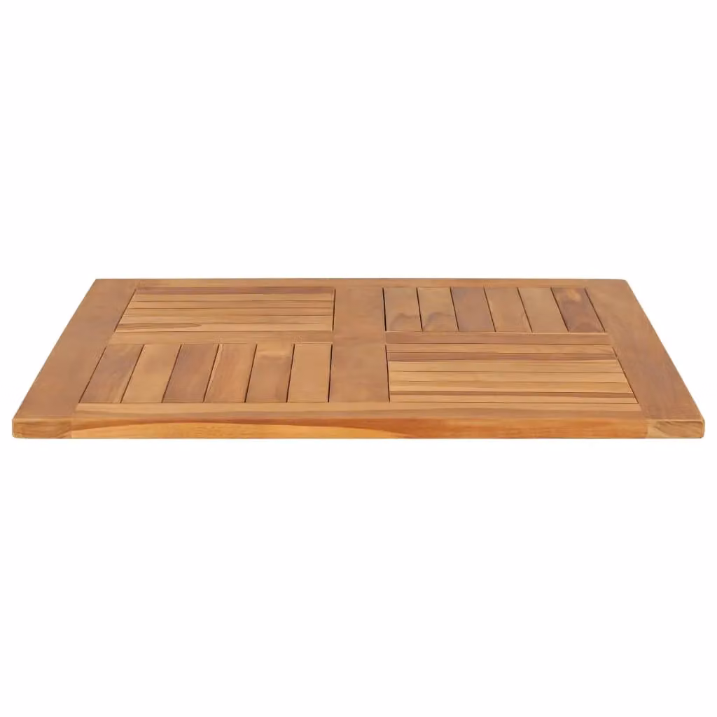 Berkfield Home Solid Teak Wood Table Top, Brown, W: 80 cm, D: 80 cm, H: 2.5 cm – 2
