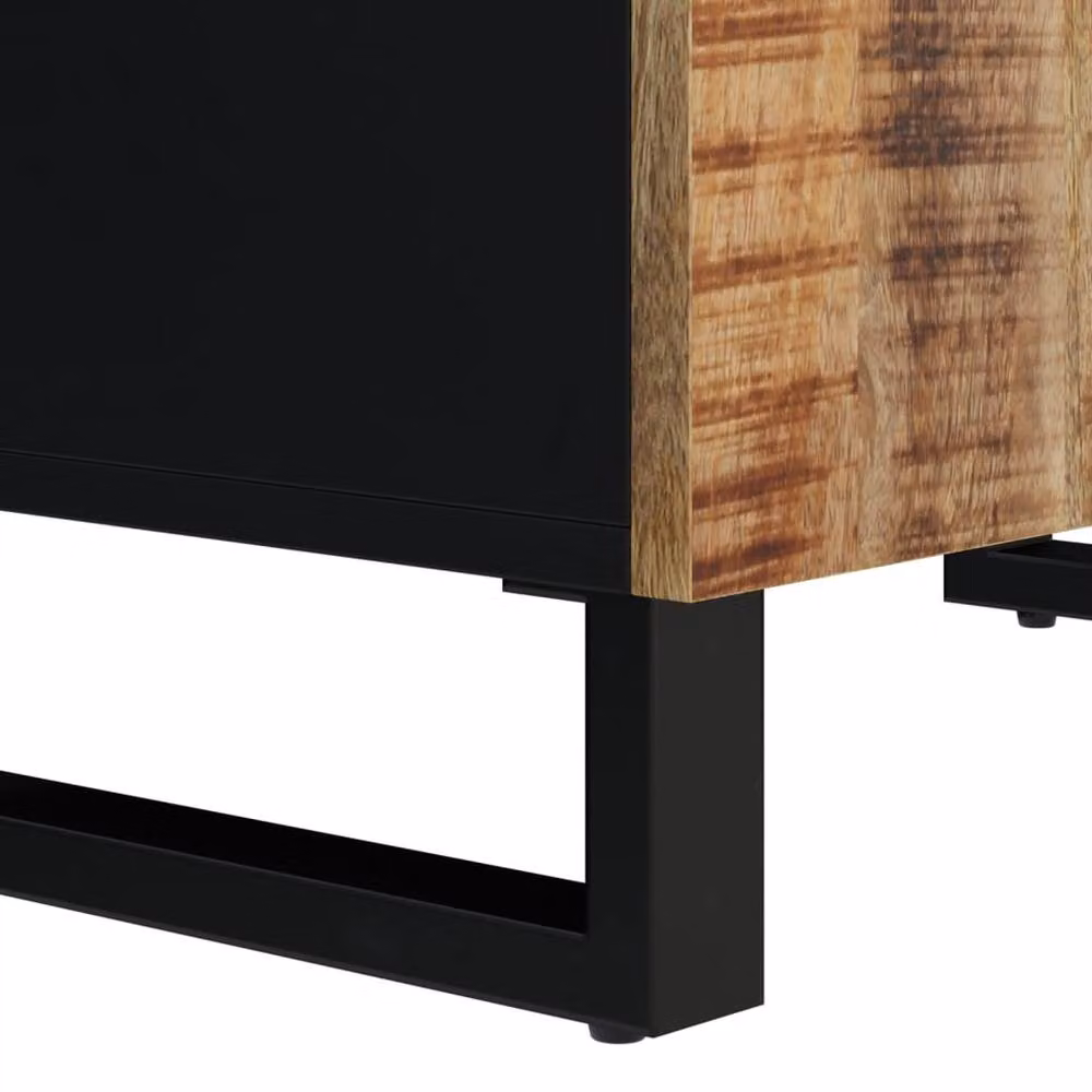 Berkfield Home Industrial Mango Wood Sideboard with 2 Doors, Brown, W: 60 cm, D: 33 cm, H: 75 cm – 7