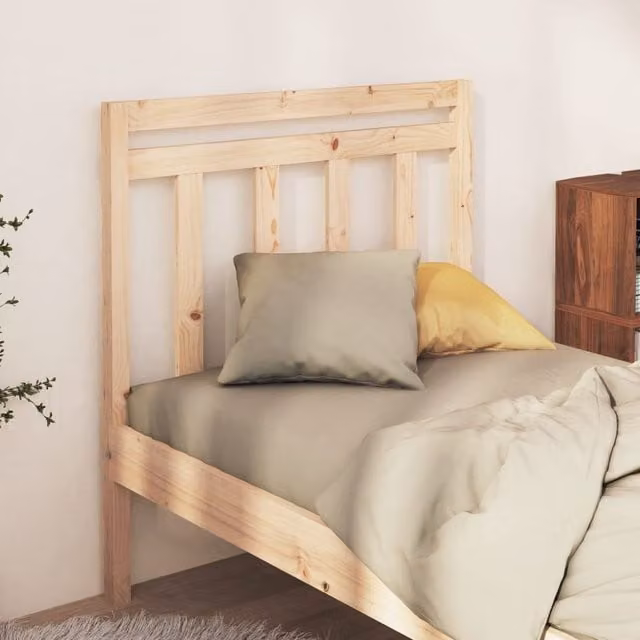 Berkfield Home Rustic Solid Wood Pine Bed Headboard in Brown, W: 95 cm, D: 4 cm, H: 100 cm – 1
