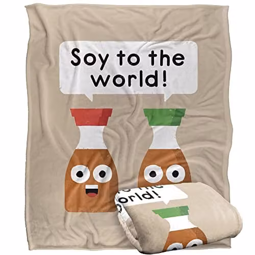 Bcreative David Olenick Do-Re-Mi-Fa Sodium Silky Touch Super Soft White Fleece Throw Blanket W: 152 cm, D: 127 cm – 1