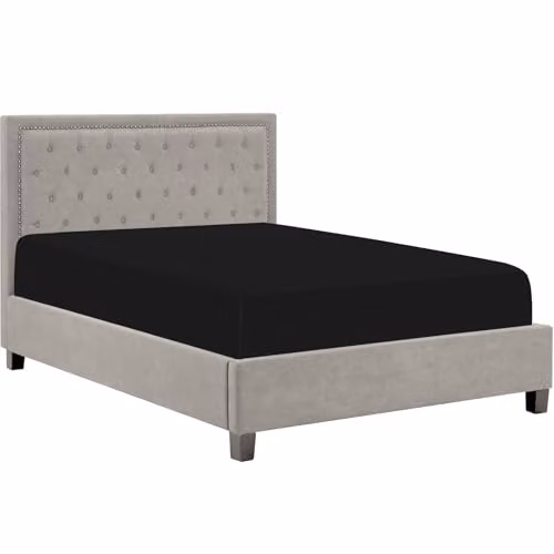 Pamposh Double Extra Deep Pocket Fitted Sheet in Black, 140 x 200 cm with 40 cm Depth, Premium Brushed Microfibre – 2