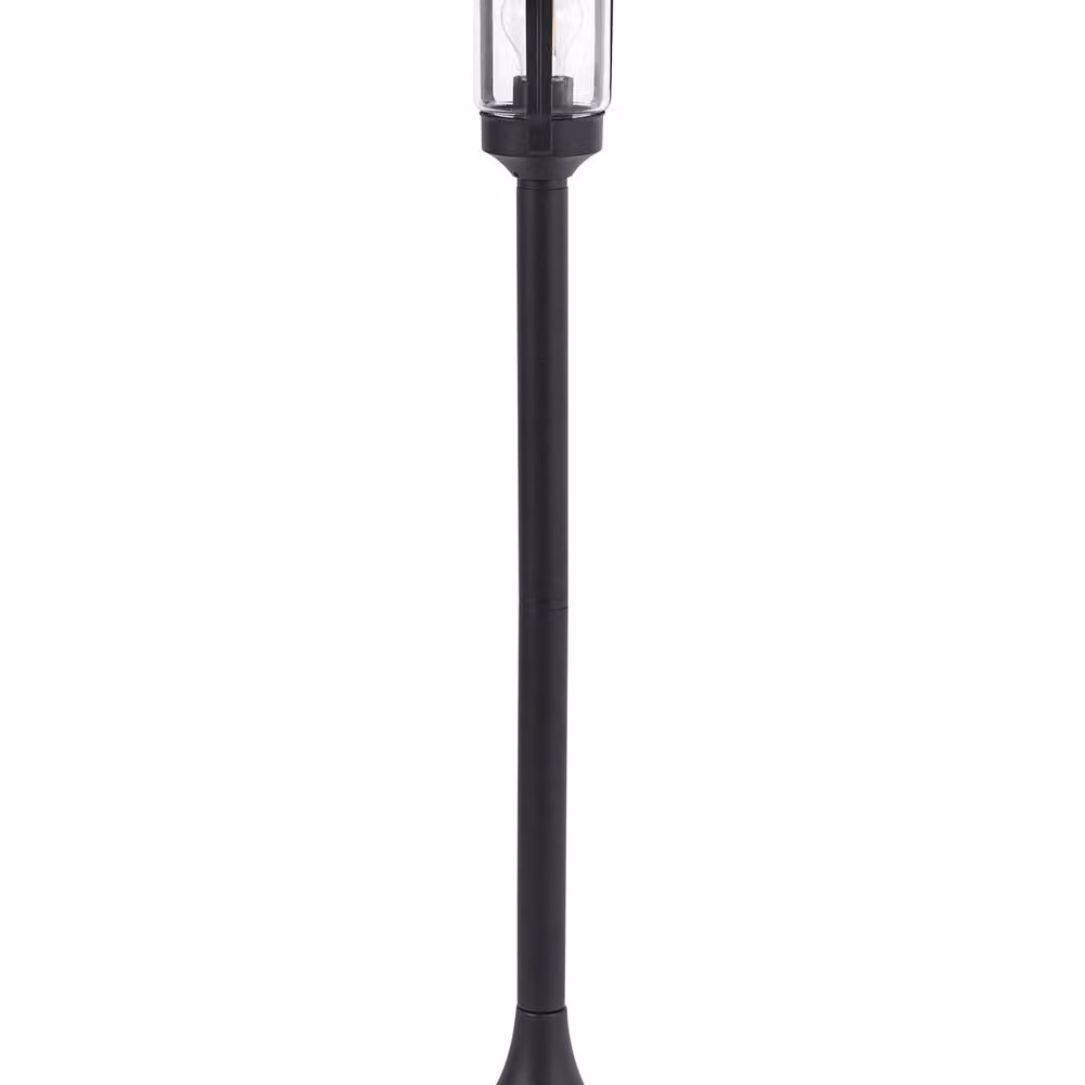 Wyld and Coco Black Aluminium Modern Garden Bollard Light with Transparent Glass – 2