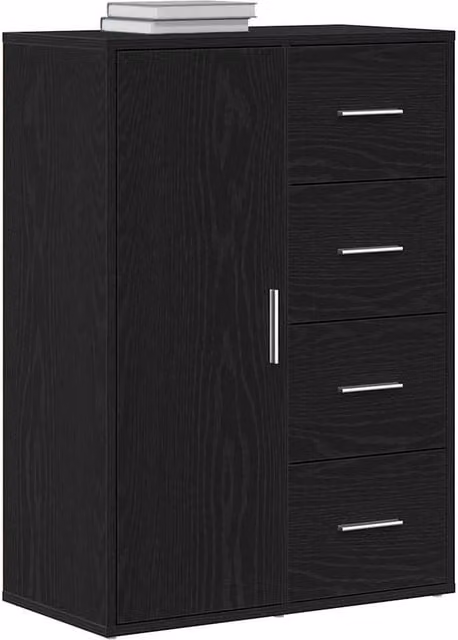 Berkfield Home Black Oak Sideboard, W/D/H: 60 x 31 x 84 cm