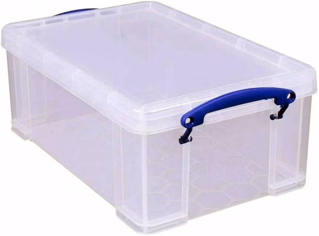 FLAVORA Stackable A4 Office Storage Box, 9 Litre, Transparent – 1