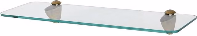 Harbour Housewares Rounded Floating Glass Shelves in Gold and Transparent, Width: 40 cm