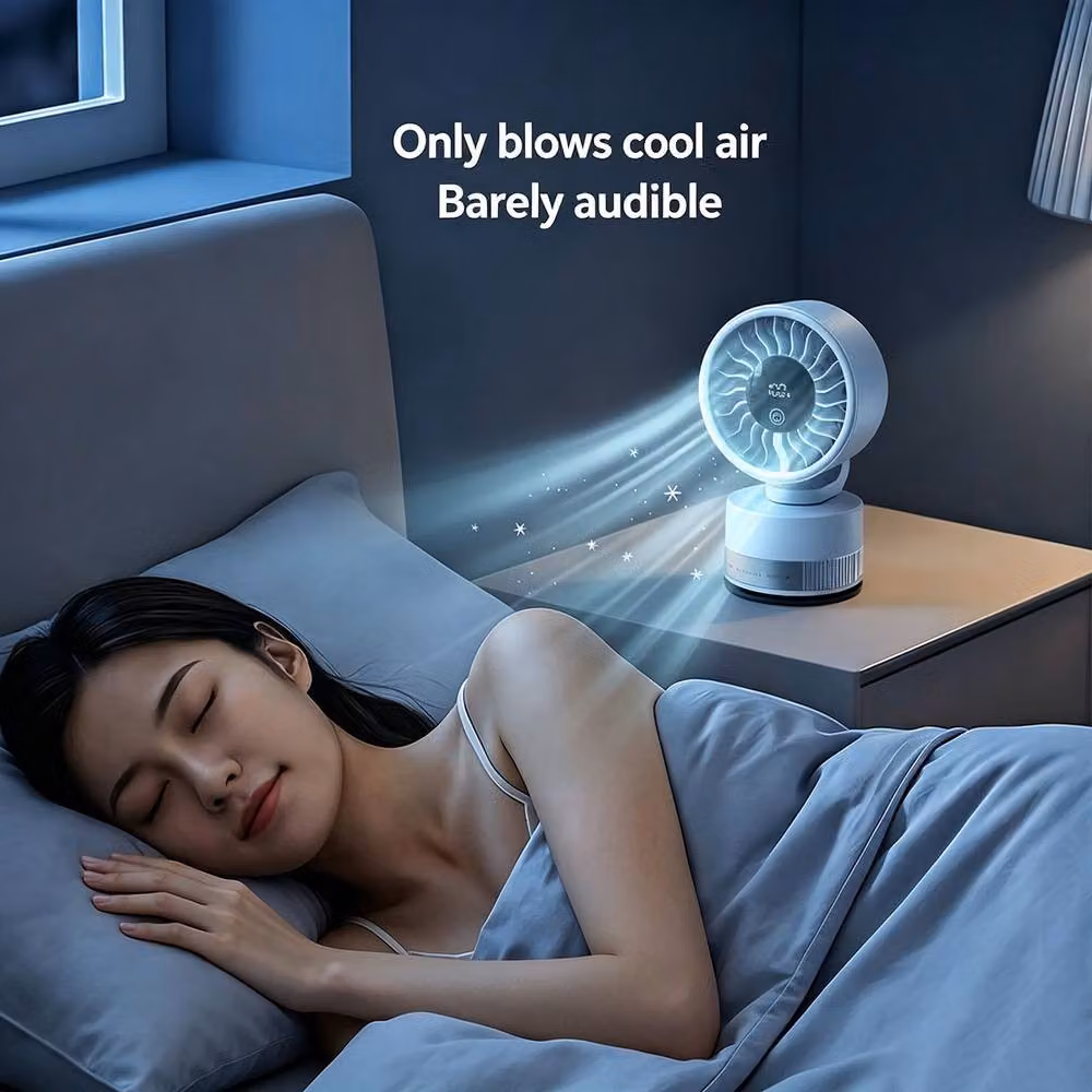 Quipulse Mini Portable Rechargeable Suction Cup Fan in Blue – 3