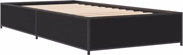 Berkfield Home Durable Single Bed Frame in Black, W/D/H: 90 x 190 cm – 1