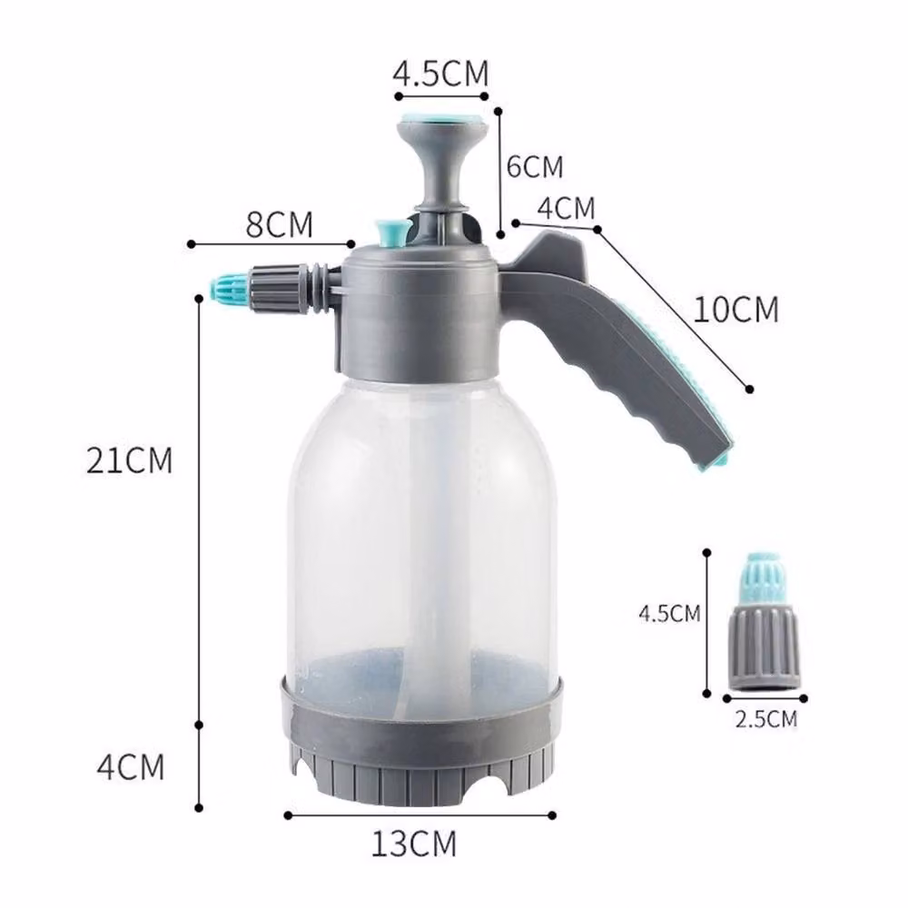 VOGREX Grey Manual Hand Pump Snow Foam Car Wash Pressure Sprayer, 2L – 4