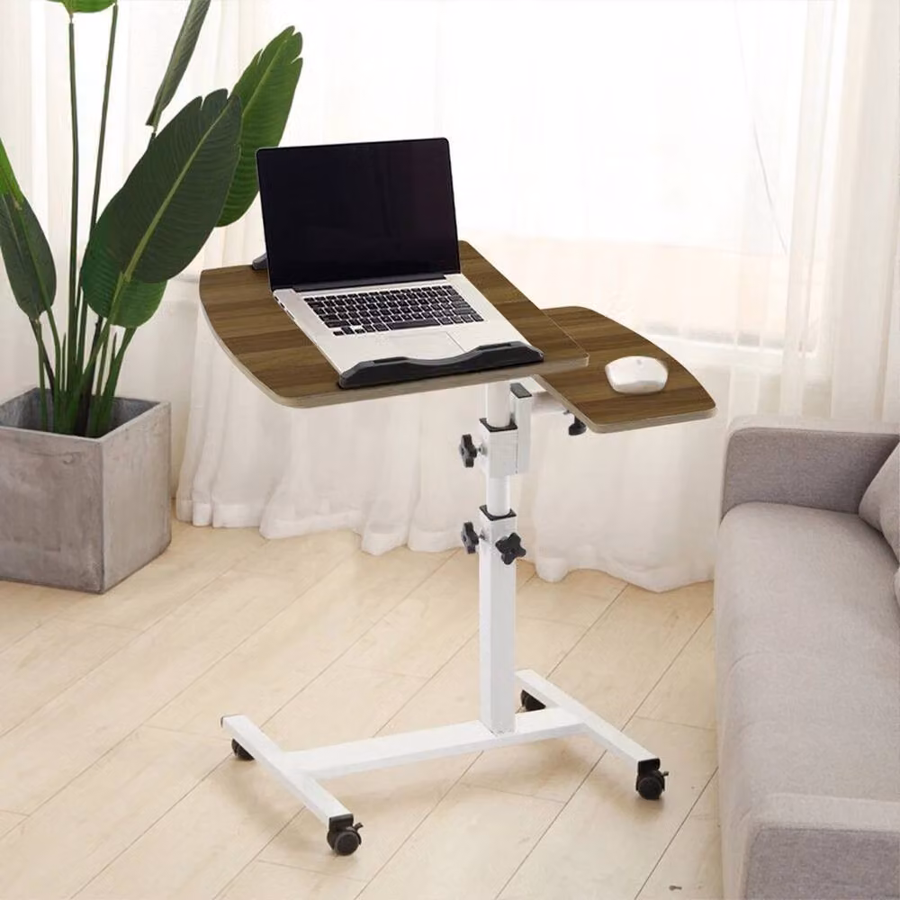 Kelvenix Adjustable Over Bed Table Tray in Brown with Castors and Height Adjustment – 3